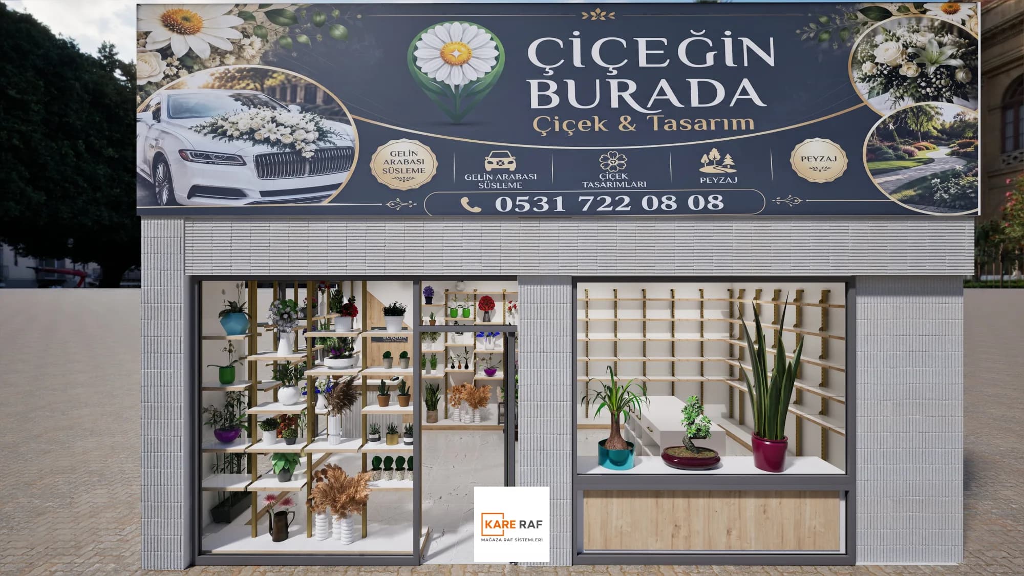 Çiçeğin Burada Çiçekçi Mağaza Tasarımı — Halkalı — mağaza raf sistemi